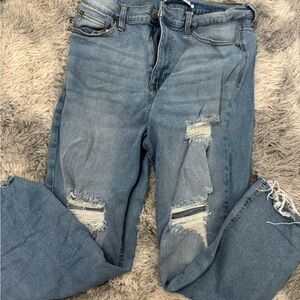 Celebrity Pink Light Blue Distressed Boyfriend Jeans